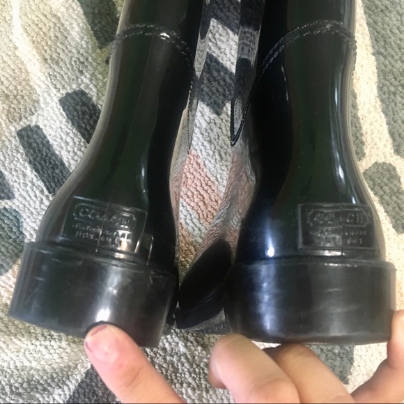 Coach tall black rain boots - Picture 5 of 6